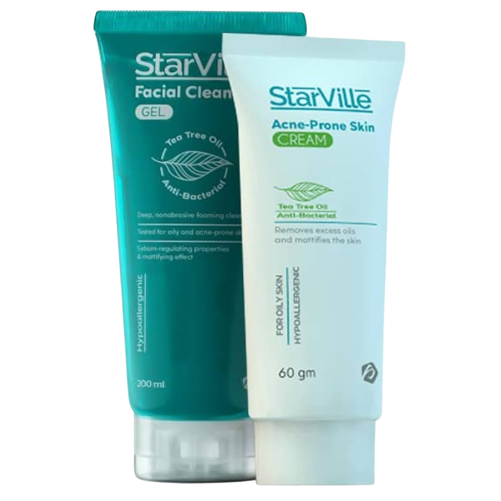 REF_P_0_Starville Facial Cleanser 200Ml Gel+ Acne 60Mg Cream