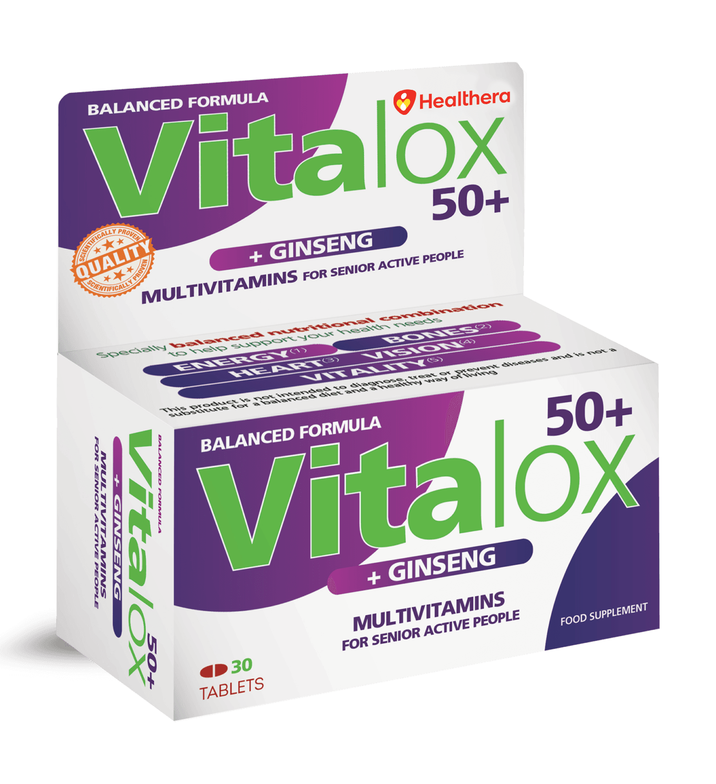 Vitalox 50+ +Ginseng 30Tab 1+1