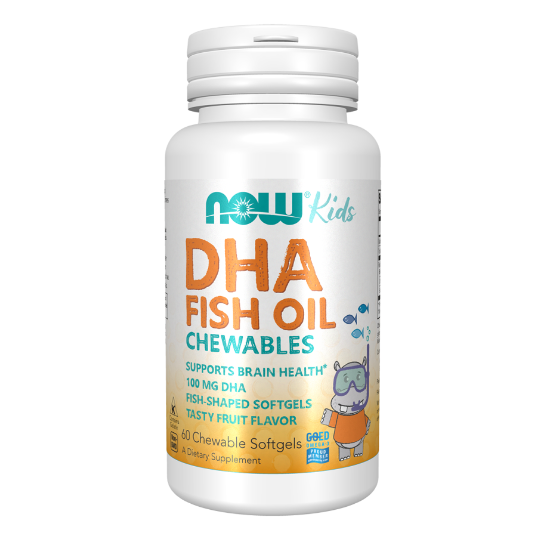 Now Dha Fish Oil 100Mg 60Chewable Softgels