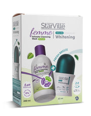 Starville Femme Cleansing Wash 200Ml+Roll-On Whitening Fresh Breeze 60Ml تركواز