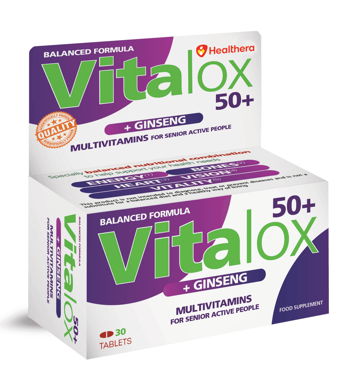 Vitalox 50+ +Ginseng 30Tab 1+1