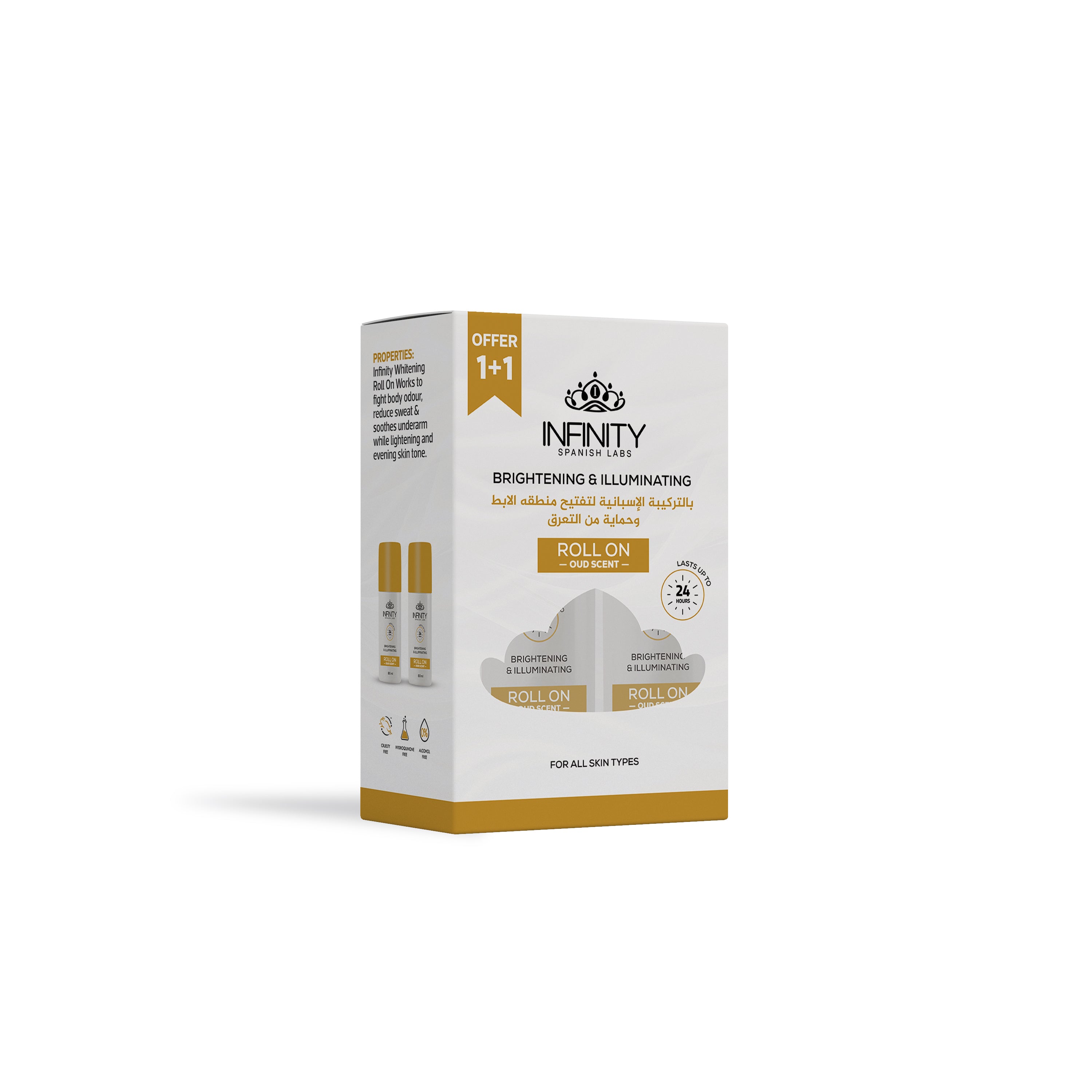 Infinity Whitening Roll On Oud 80Ml 1+1