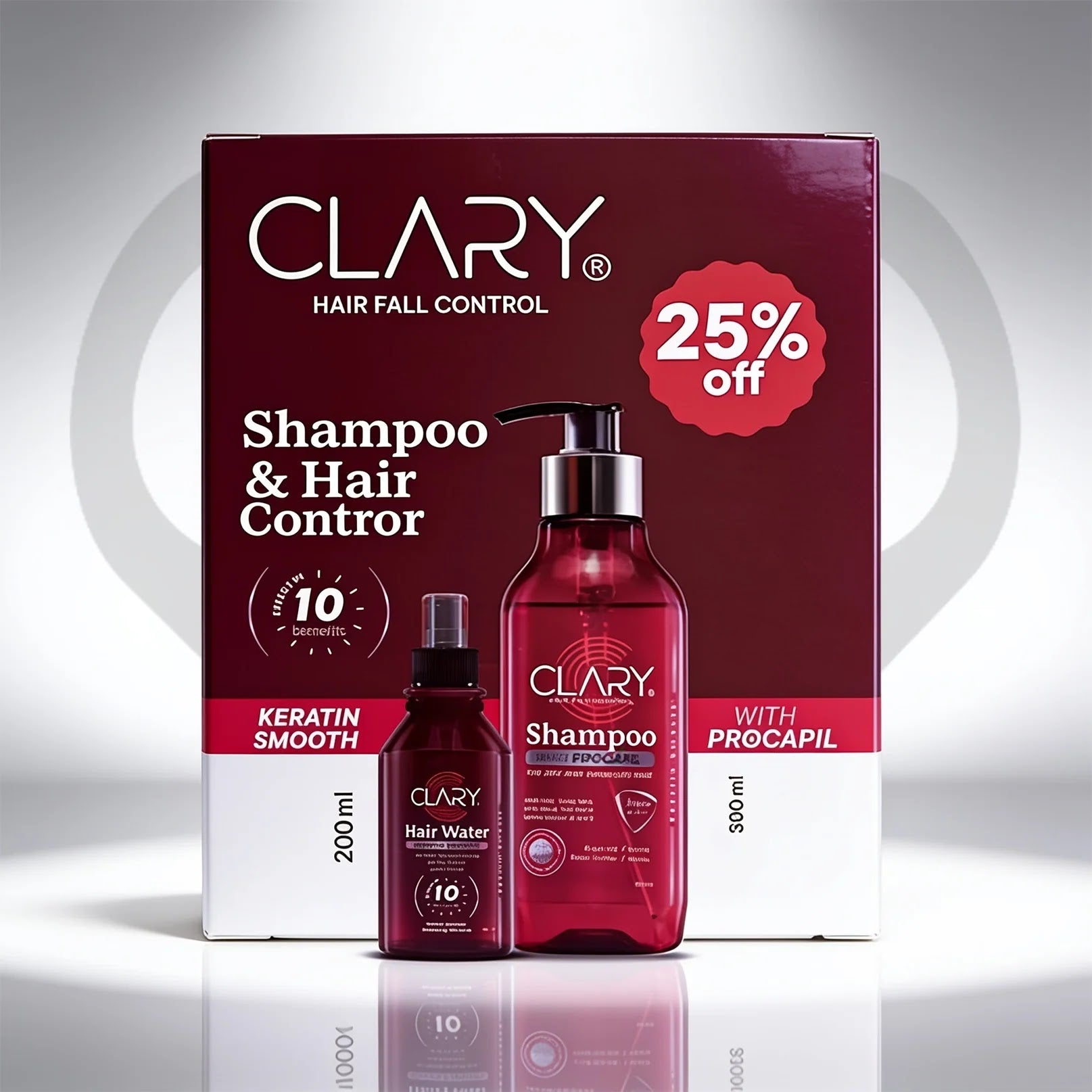 Clary Shampoo 300+Hair Water 200 Ml