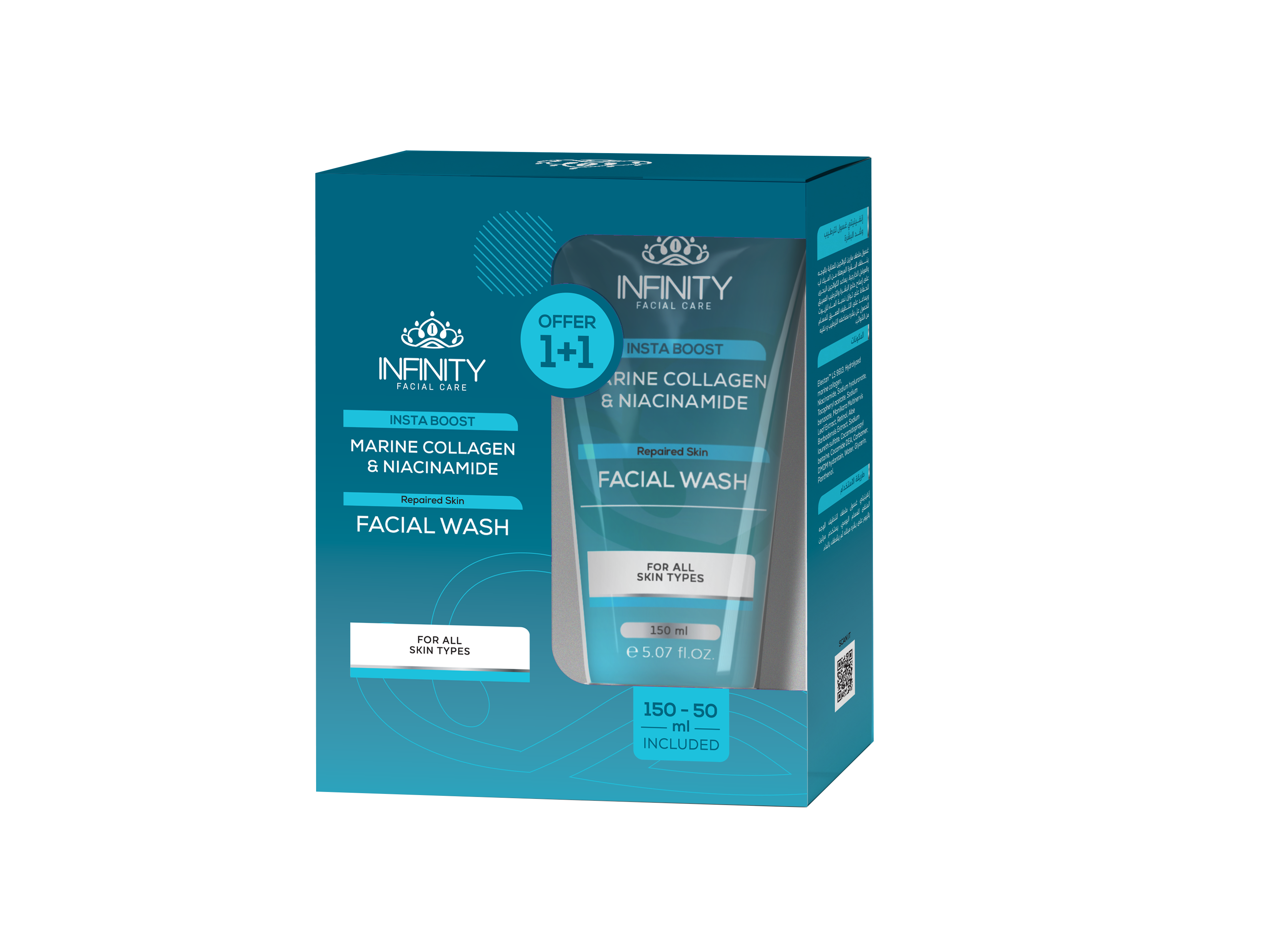 Infinity Facial Care Insta Boost Facial Wash 150Ml+50Ml